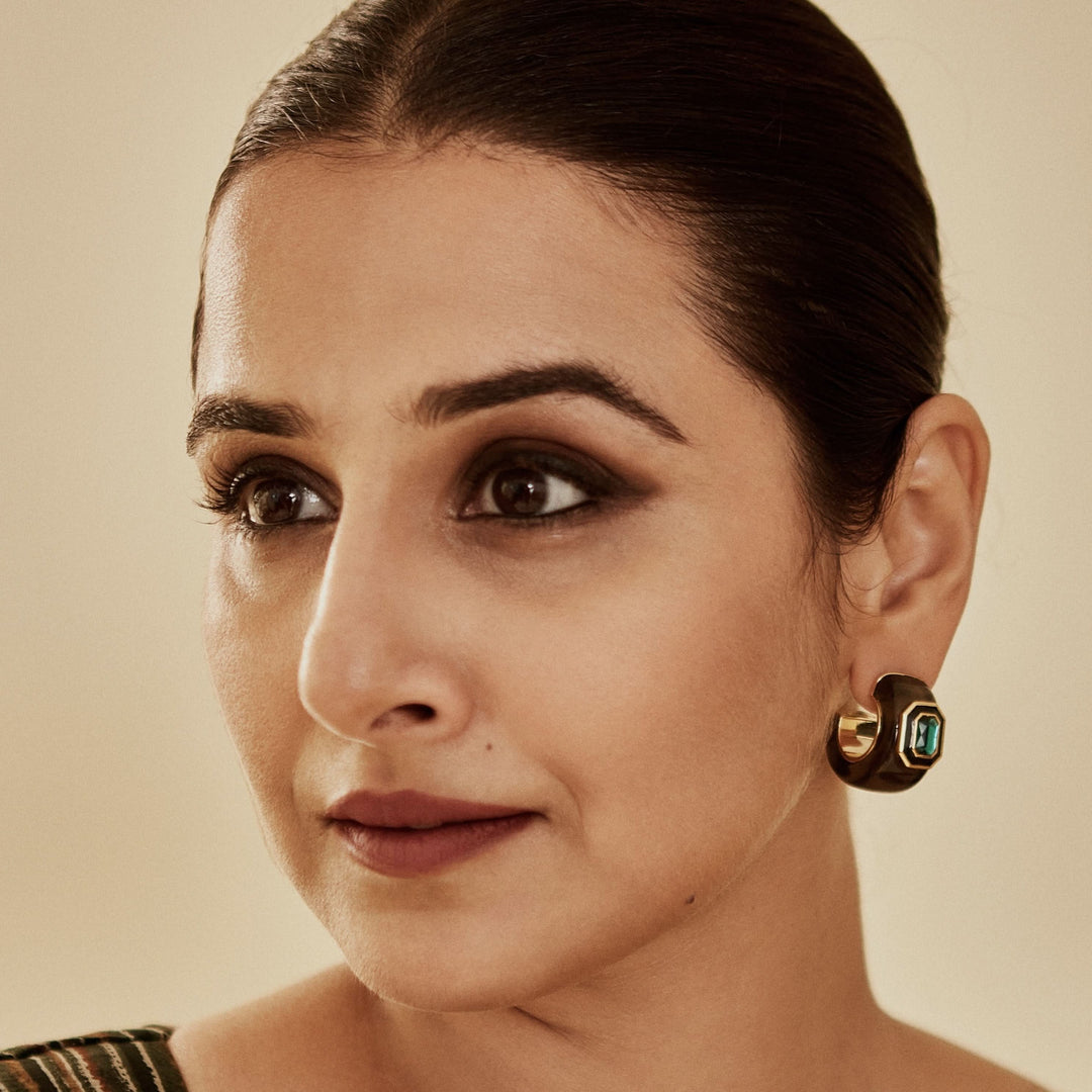 Vidya Balan B-dazzle Green Crystal Resin Huggies