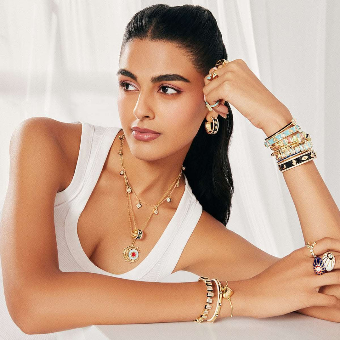 Black Squares Open Cuff