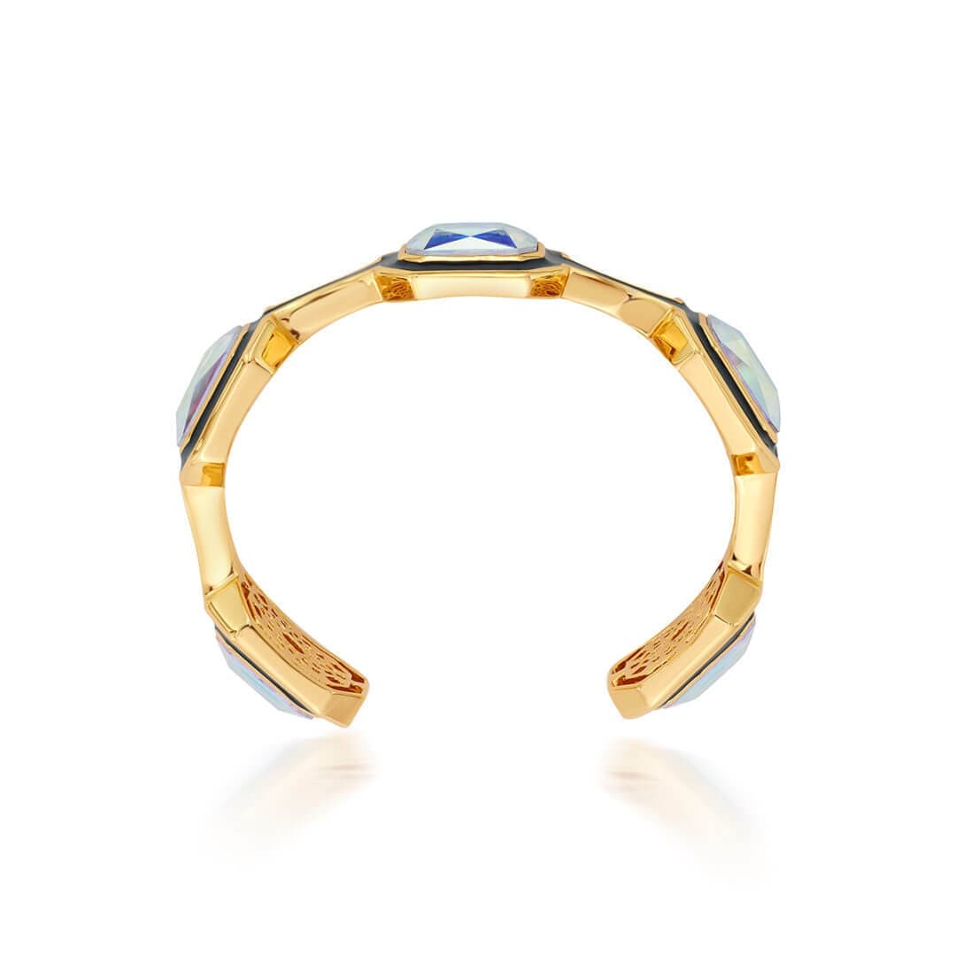 Meraki Black Enamel Multi Stone Bracelet