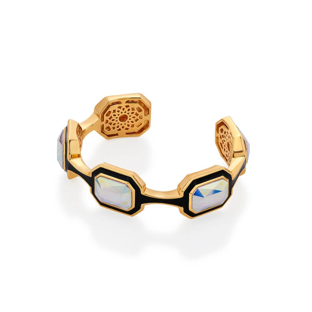 Meraki Black Enamel Multi Stone Bracelet