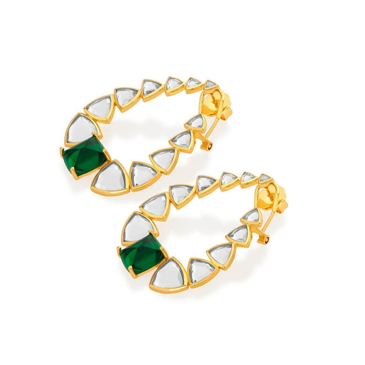 Inayat Mirror & Hydro Emerald Statement Earrings