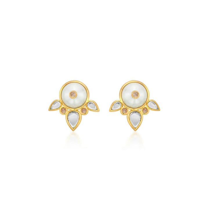 Limelight Pearl & Mirror Flutter Stud Earrings