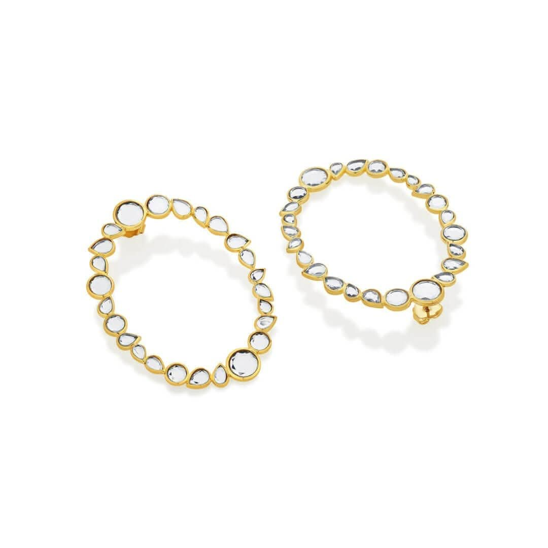 Mirrors on the Move Dancing Mirror Side Hoop Earrings