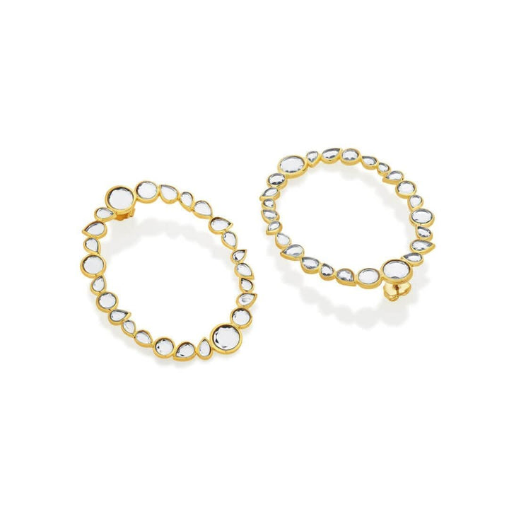 Mirrors on the Move Dancing Mirror Side Hoop Earrings