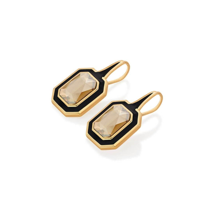 Soleil Black Enamel Drop Earrings