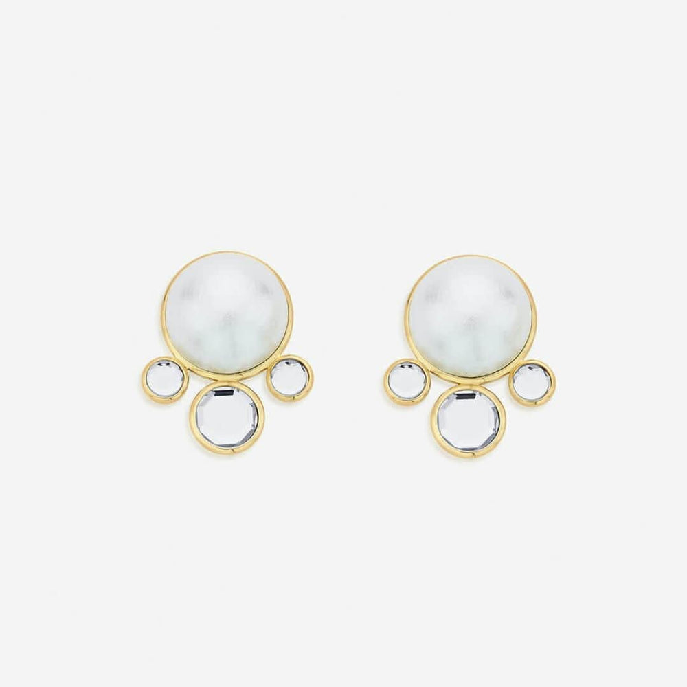 Ayaana Pearl & Surrounded Mirrors Stud