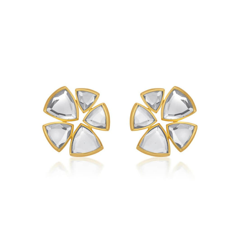 Gold Inayat Statement Mirror Studs