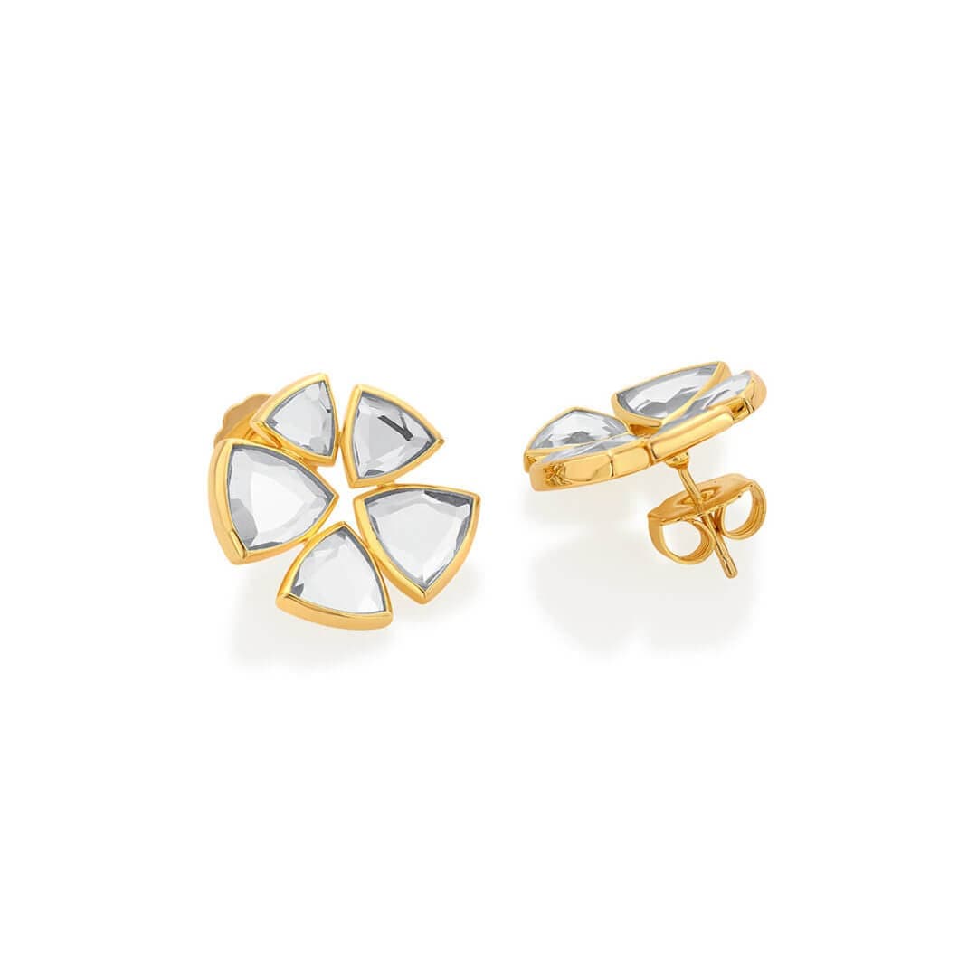 Gold Inayat Statement Mirror Studs
