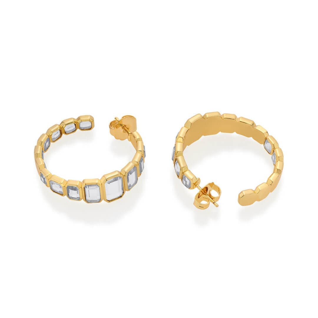 Gold Jugni Mirror Hoops
