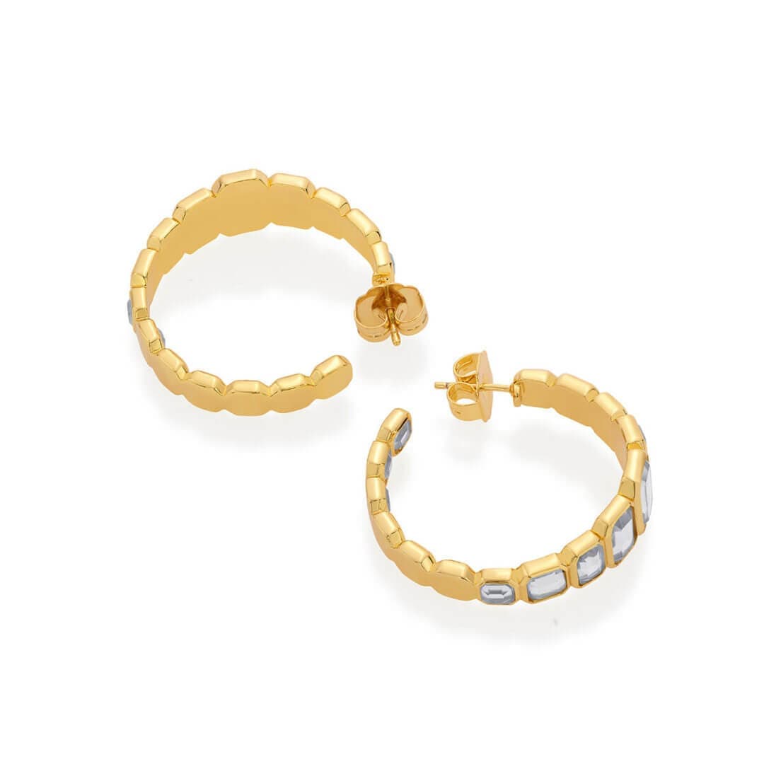 Gold Jugni Mirror Hoops