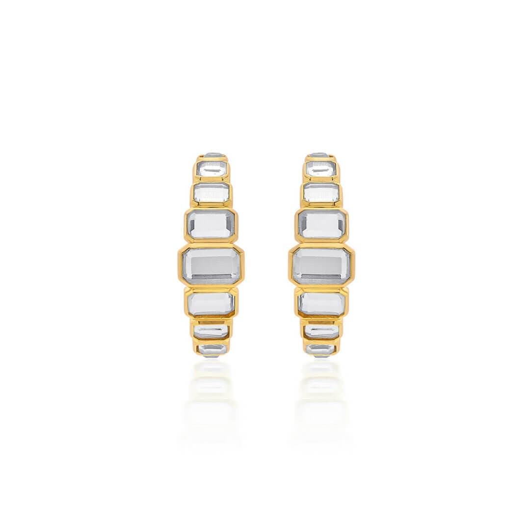 Gold Jugni Mirror Hoops