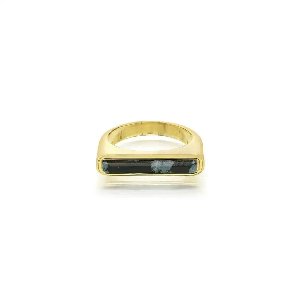 Borderless Stackable Black Obsidian Ring