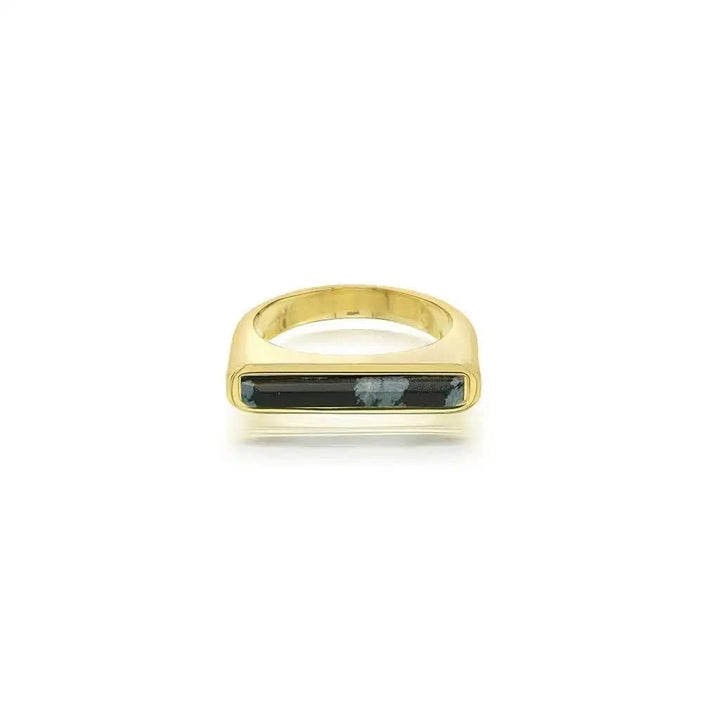 Borderless Stackable Black Obsidian Ring