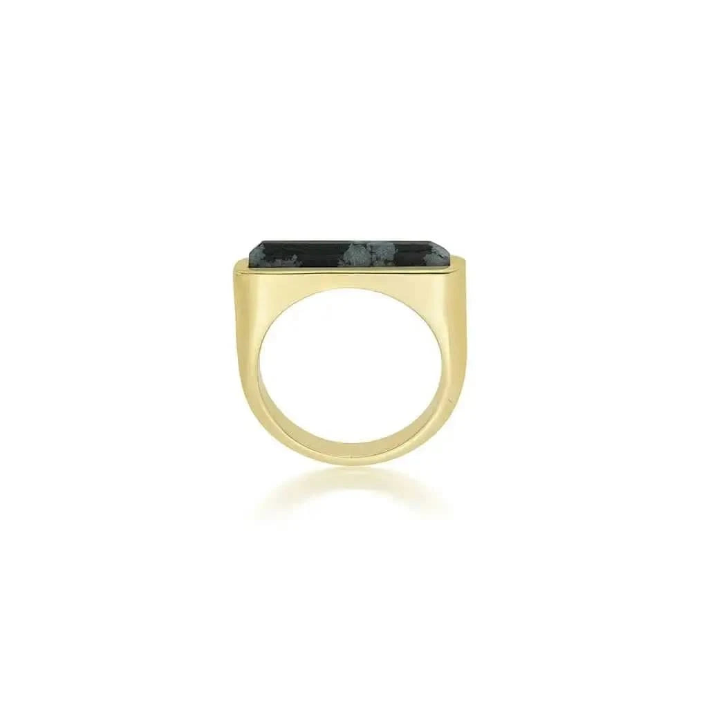 Borderless Stackable Black Obsidian Ring
