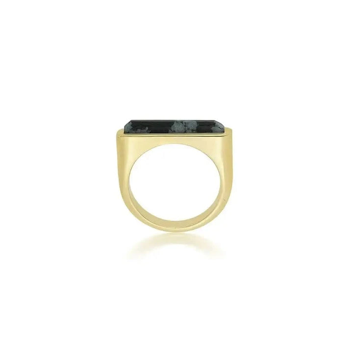 Borderless Stackable Black Obsidian Ring