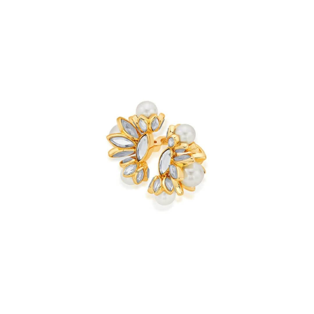 Alanna Pandey Marquise Mirror Statement Open Pearl Ring