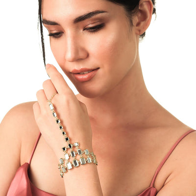 Ruhaniyat Mirror Hand Harness - Isharya | Modern Indian Jewelry
