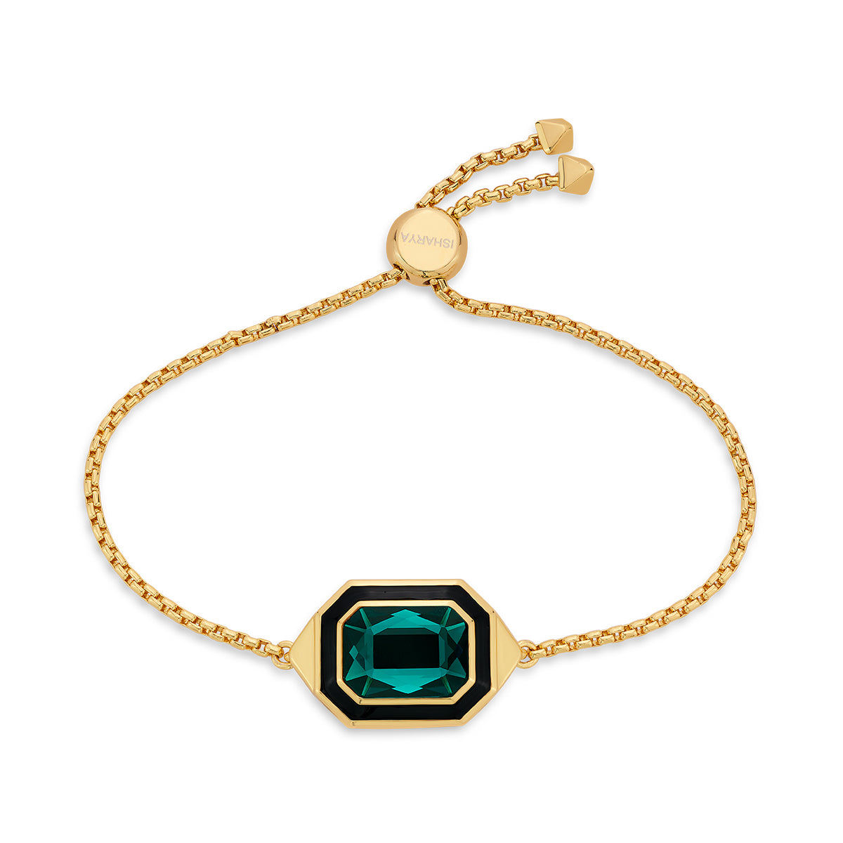 B-dazzle Green Crystal Enamel Bracelet - Isharya | Modern Indian Jewelry
