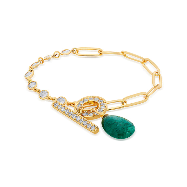 Sultana Green Quartz Toggle Bracelet