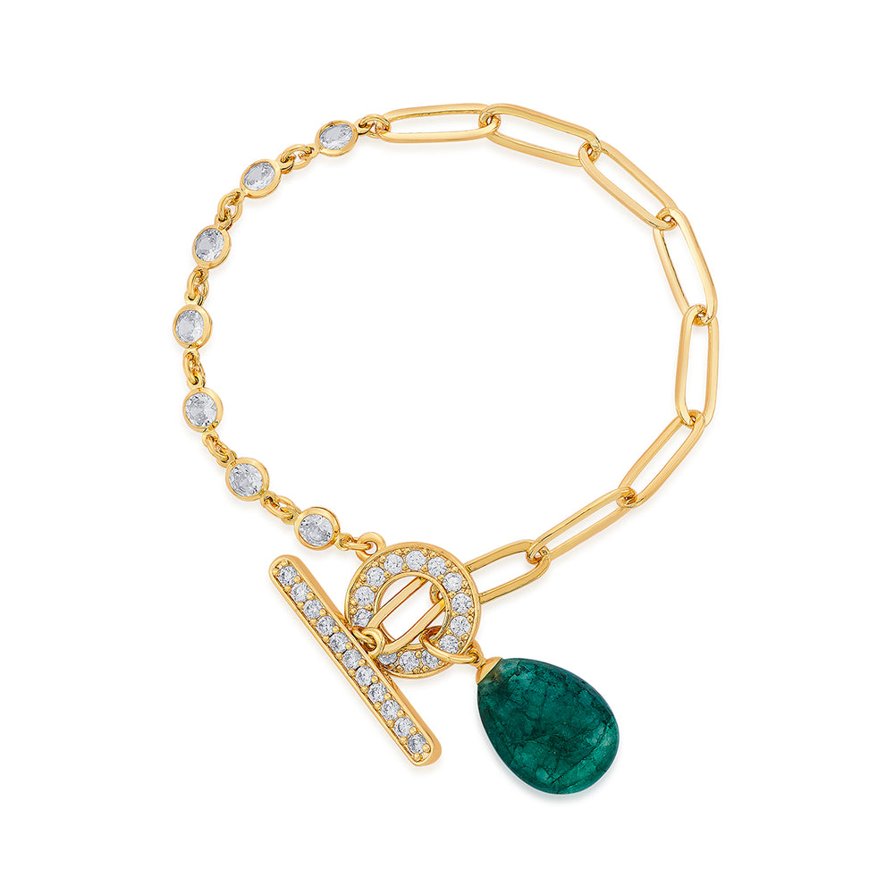 Sultana Green Quartz Toggle Bracelet