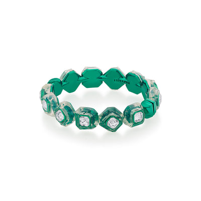 B-dazzle Green Crystal Bracelet - Isharya | Modern Indian Jewelry