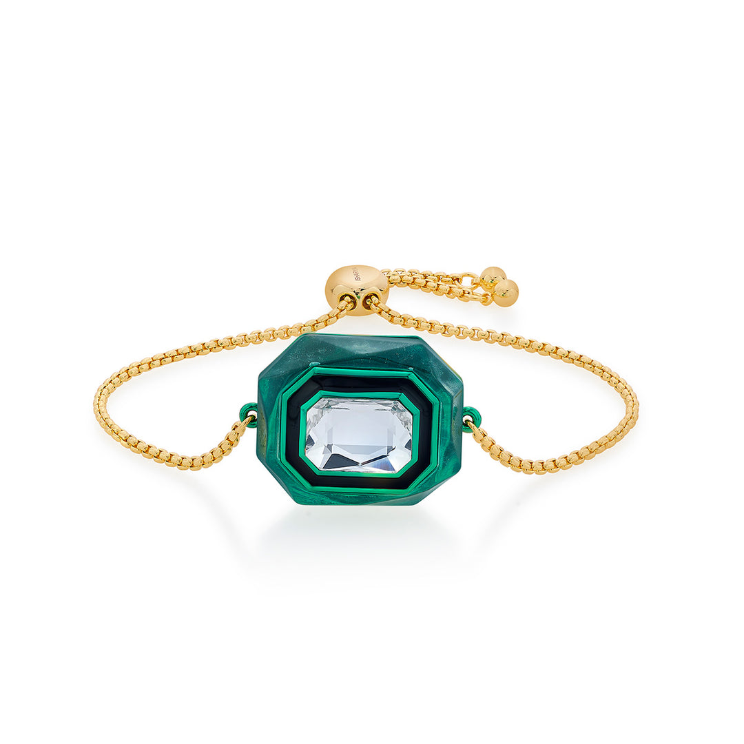 B-dazzle Green Crystal Infinity Cut Bracelet