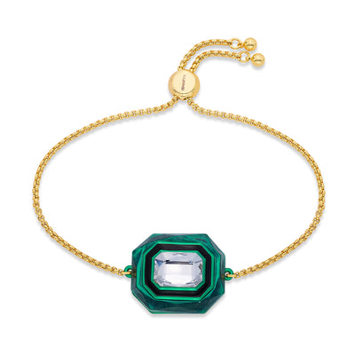 B-dazzle Green Crystal Infinity Cut Bracelet - Isharya | Modern Indian Jewelry