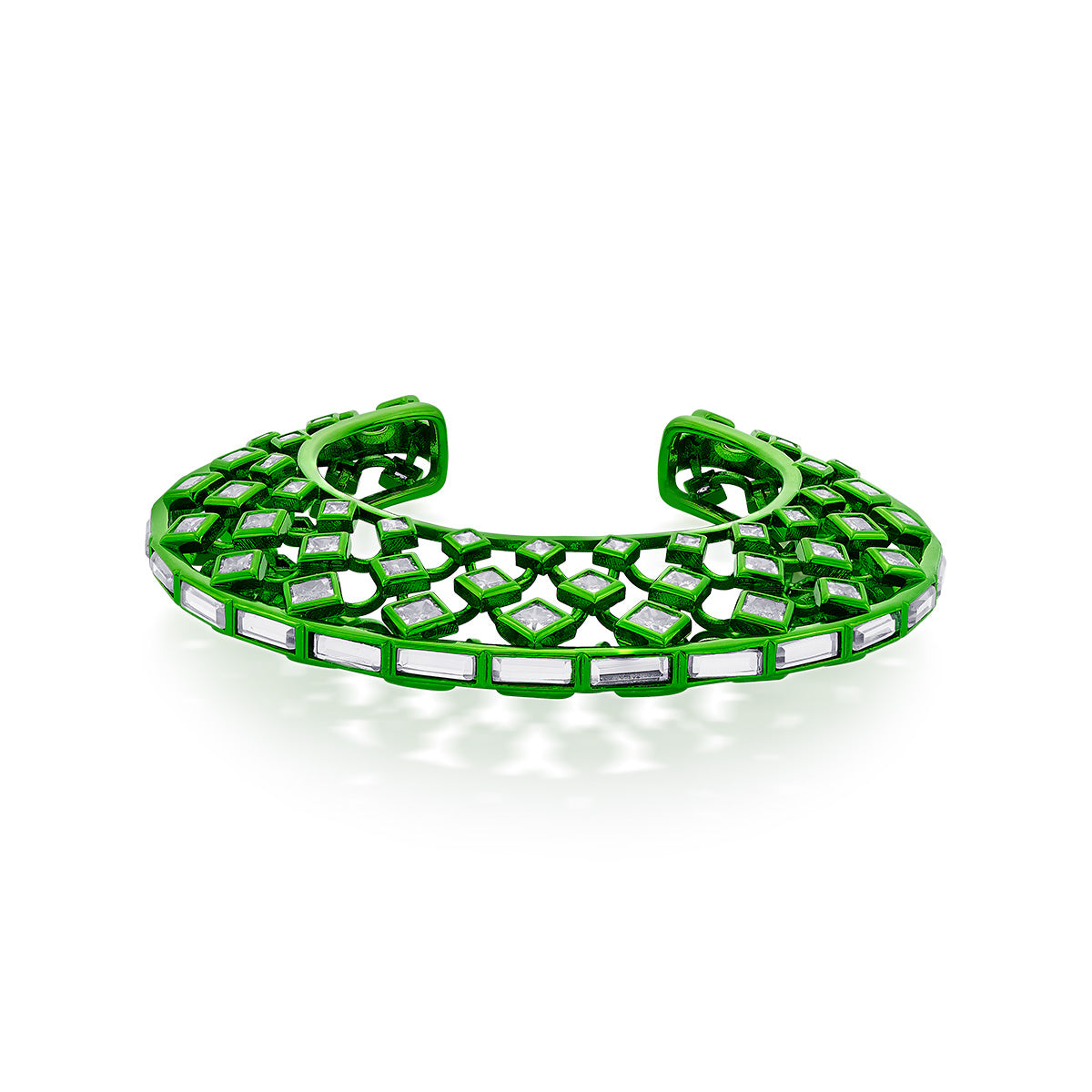 Parakeet Green Moon Statement Cuff - Isharya | Modern Indian Jewelry