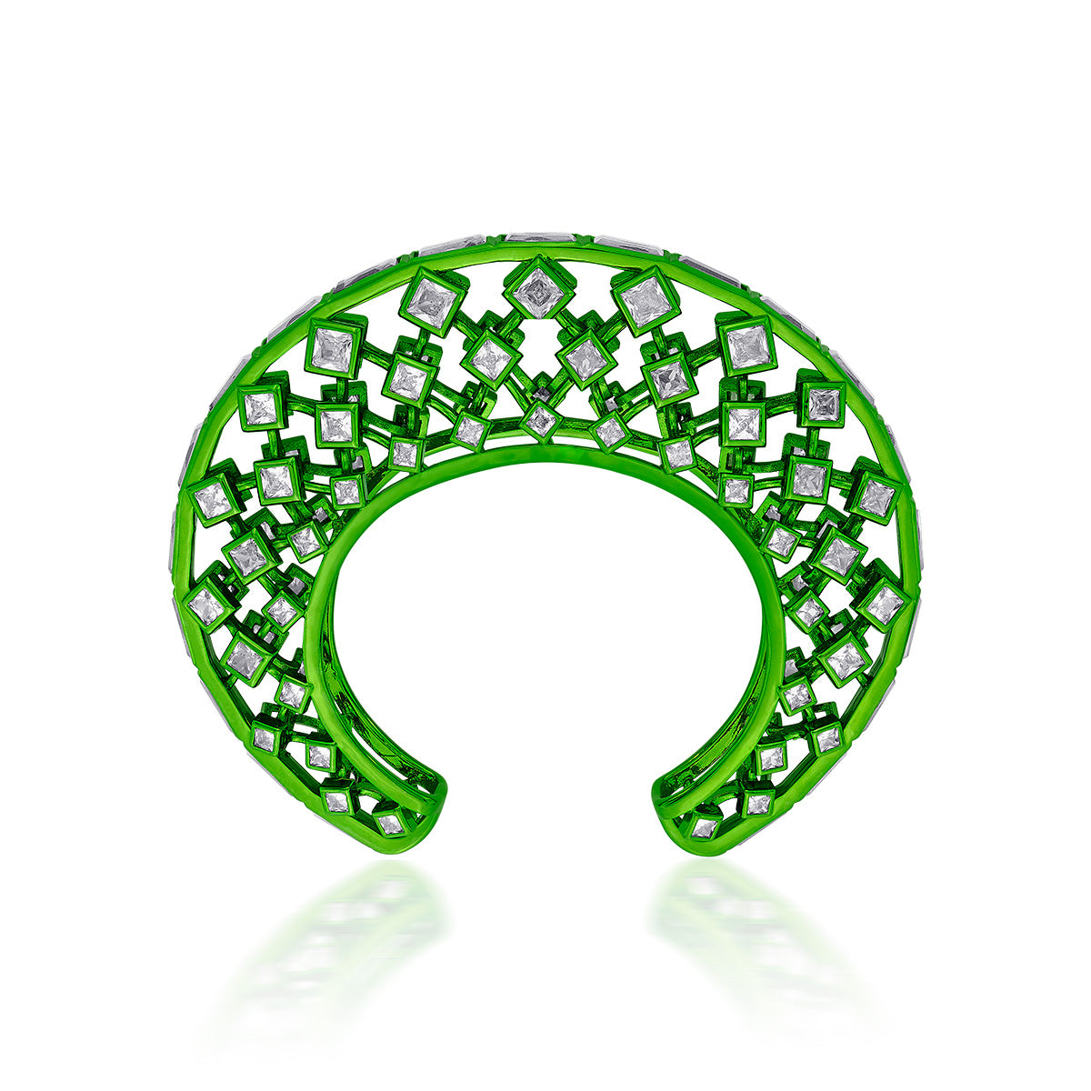 Parakeet Green Moon Statement Cuff - Isharya | Modern Indian Jewelry