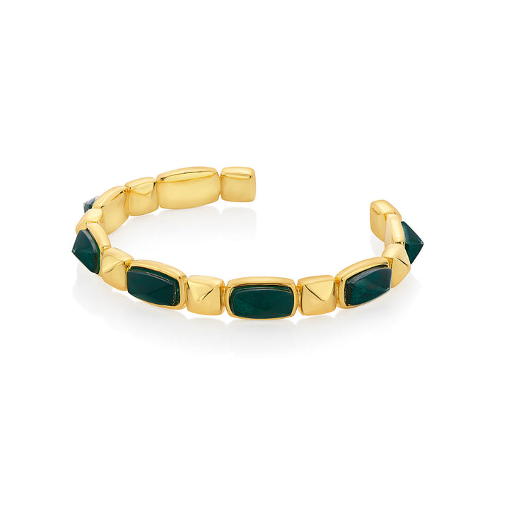 Mother of Pearl & Emerald Cuff Set [set of 3]