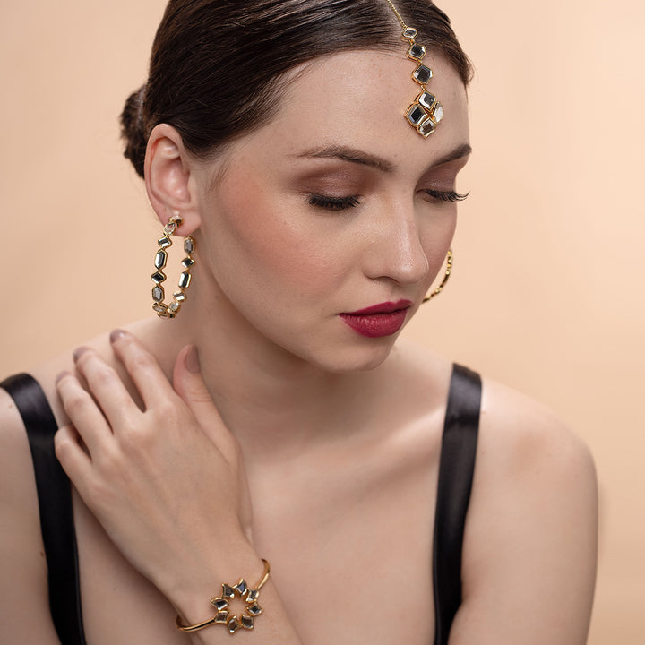 Amara Flower Mirror Cuff - Isharya | Modern Indian Jewelry