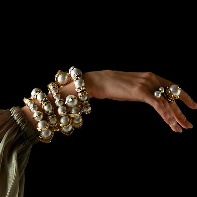 Amina Pearl Dome Ring - Isharya | Modern Indian Jewelry