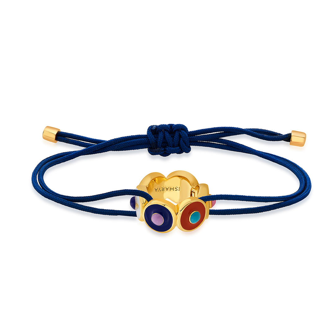 Rainbow Wheel Charm thread bracelet