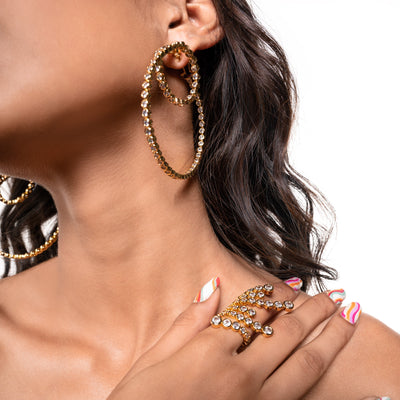 Aura Gold Swirl Hoop Earrings - Isharya | Modern Indian Jewelry