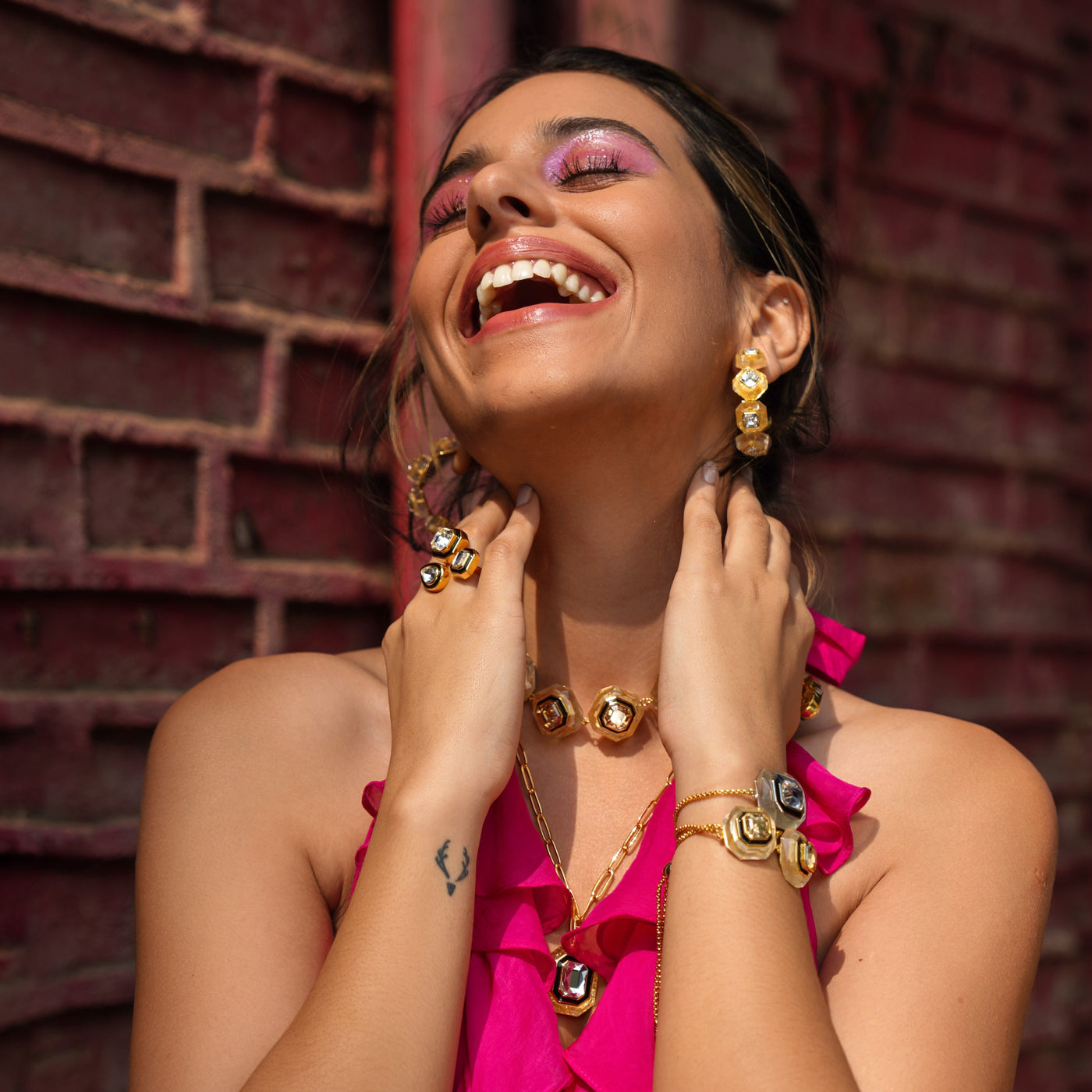 Bling Infinity Cut Maxi Crystal Hoops - Isharya | Modern Indian Jewelry