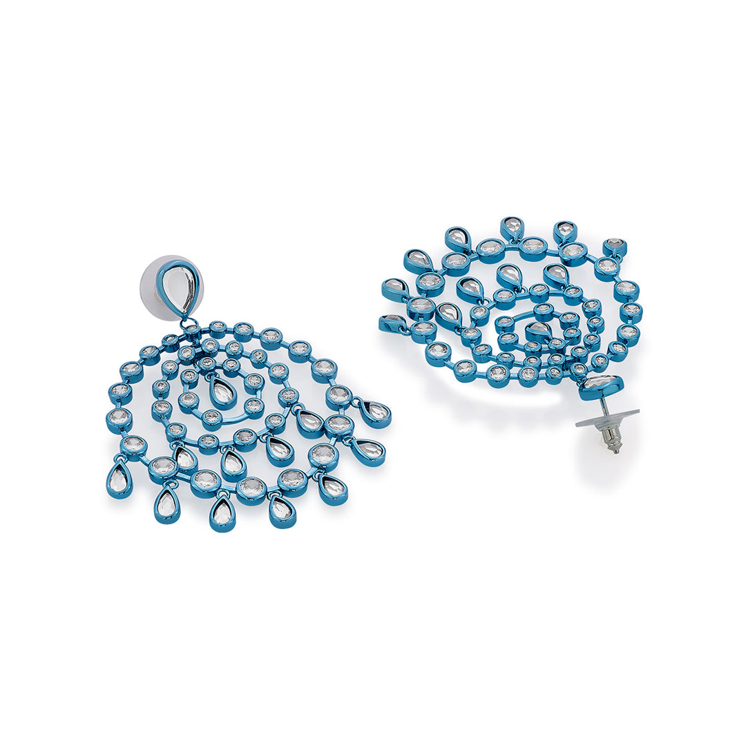 Aqua Blue Chandelier Earrings