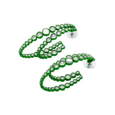 Parakeet Green Double Hoop Earrings - Isharya | Modern Indian Jewelry