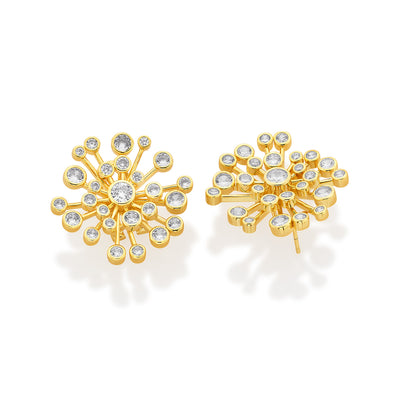 Aura Gold Starburst Earrings - Isharya | Modern Indian Jewelry
