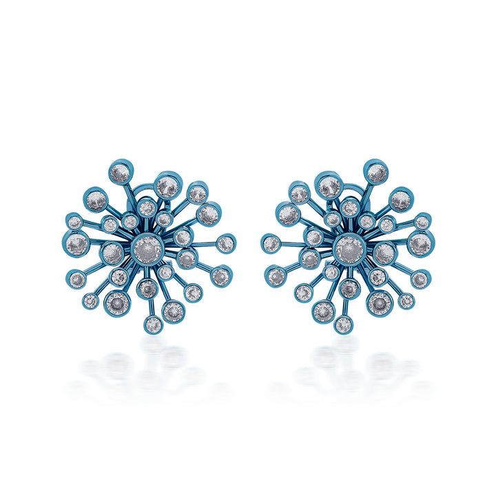 Aqua Blue Starburst Earrings