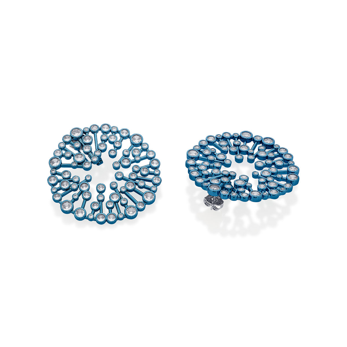 Aqua Blue Starburst Statement Earrings - Isharya | Modern Indian Jewelry