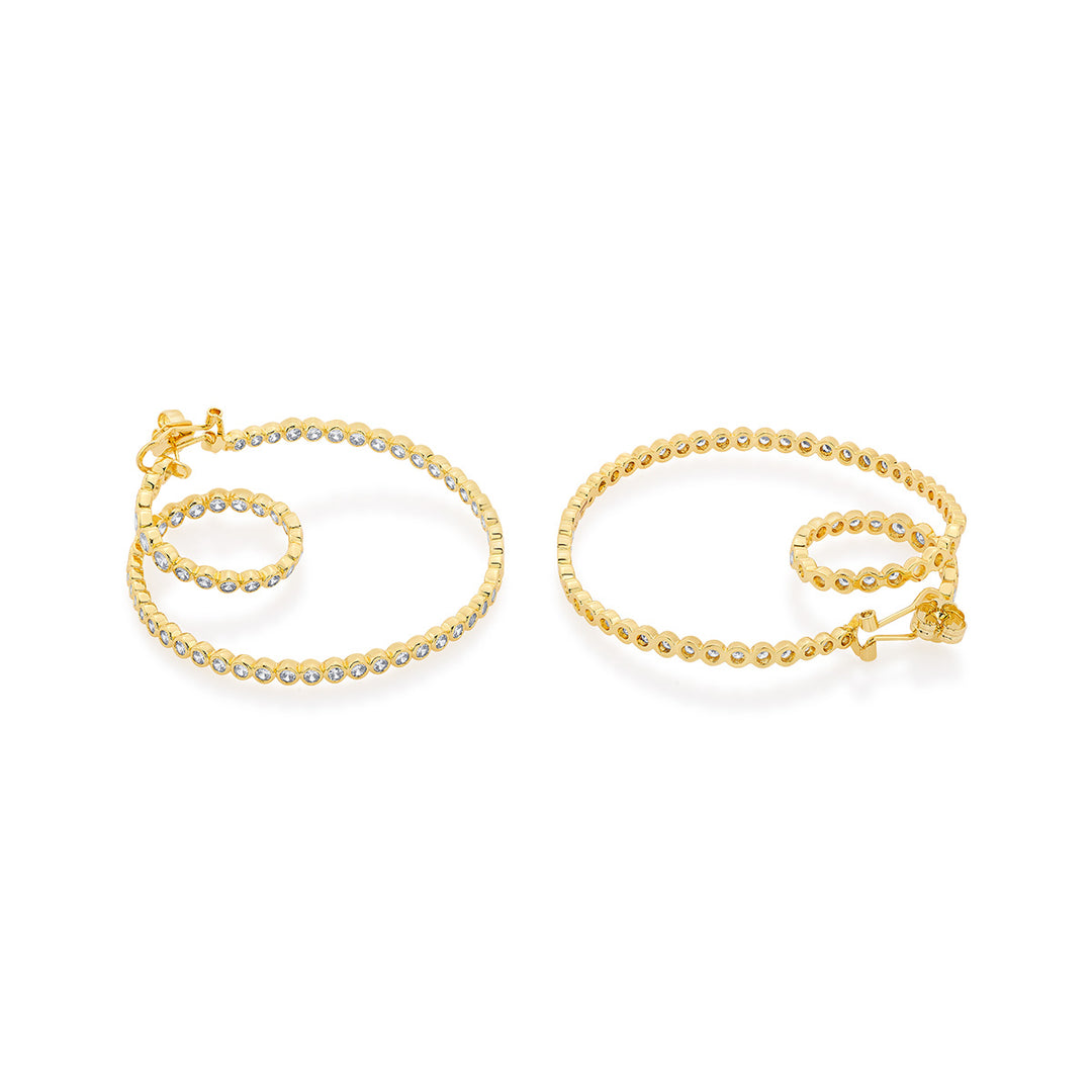 Aura Gold Swirl Hoop Earrings