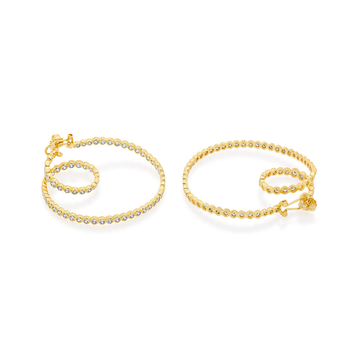 Aura Gold Swirl Hoop Earrings