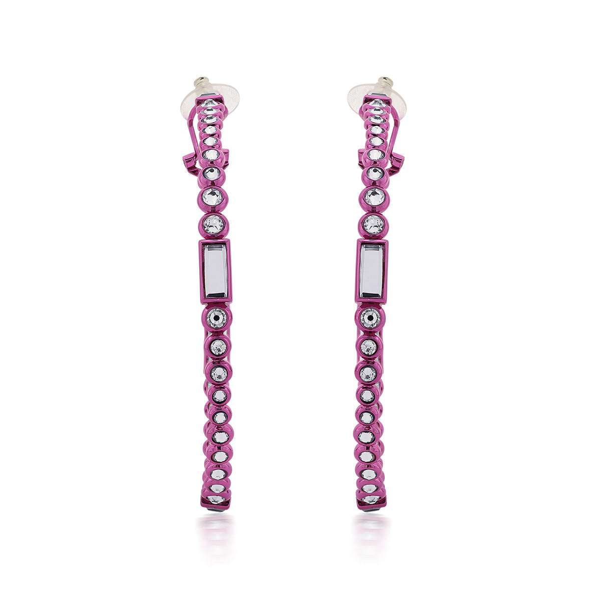 Rani Pink Oversized Hoop Earrings - Isharya | Modern Indian Jewelry