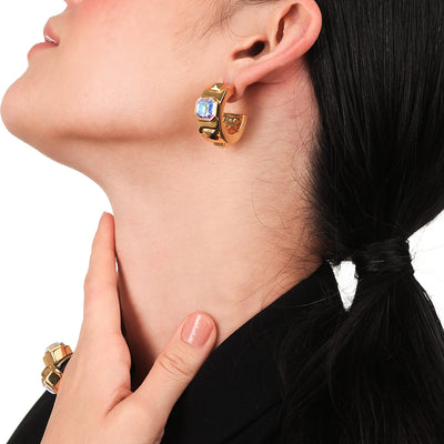 Roosevelt White Abalone Earrings - Isharya | Modern Indian Jewelry