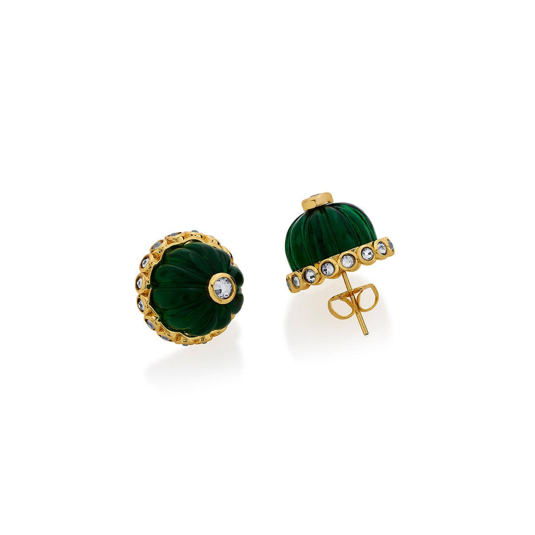 Seher CZ Pearl & Hydro Emerald Earrings