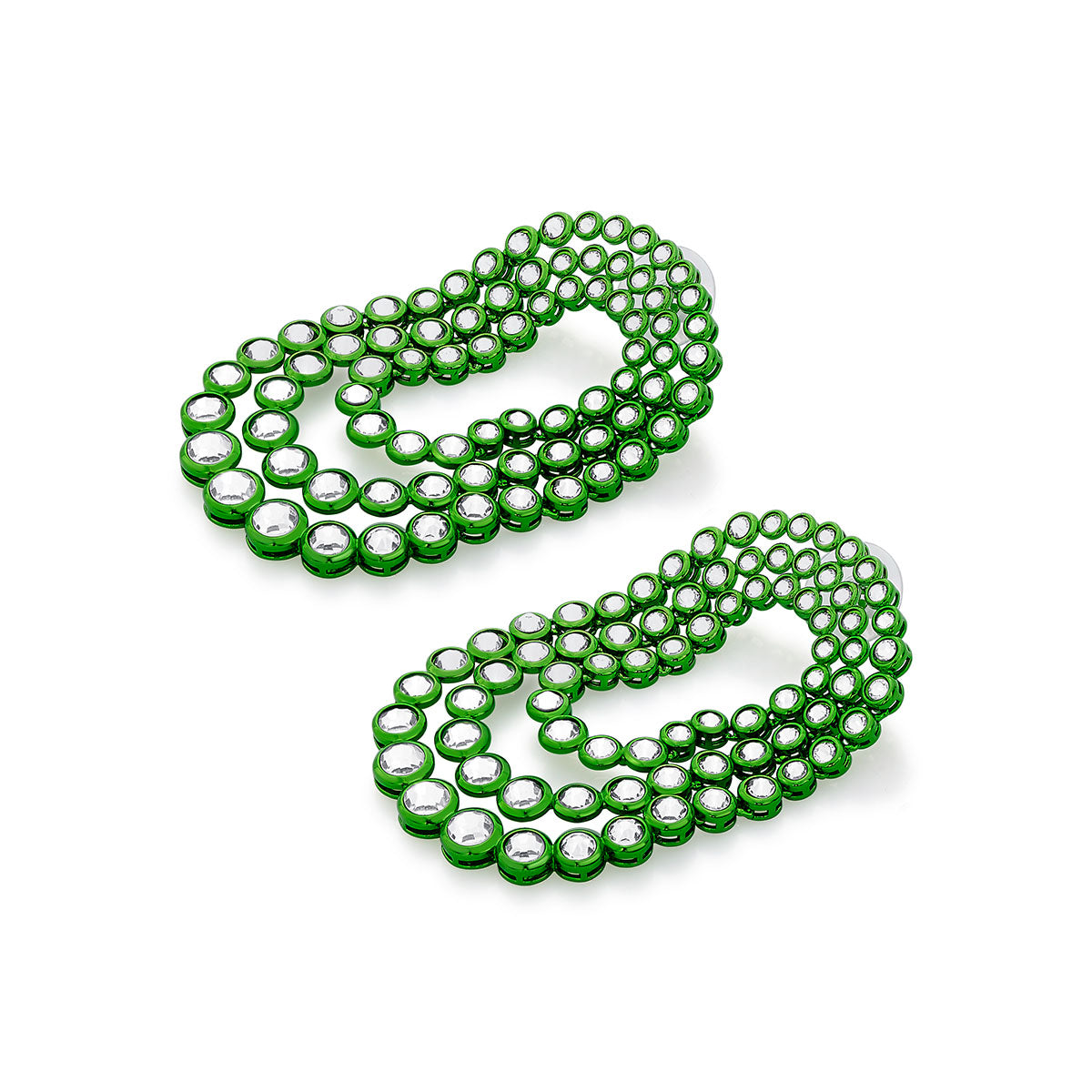 Parakeet Green Tri Layered Earrings - Isharya | Modern Indian Jewelry