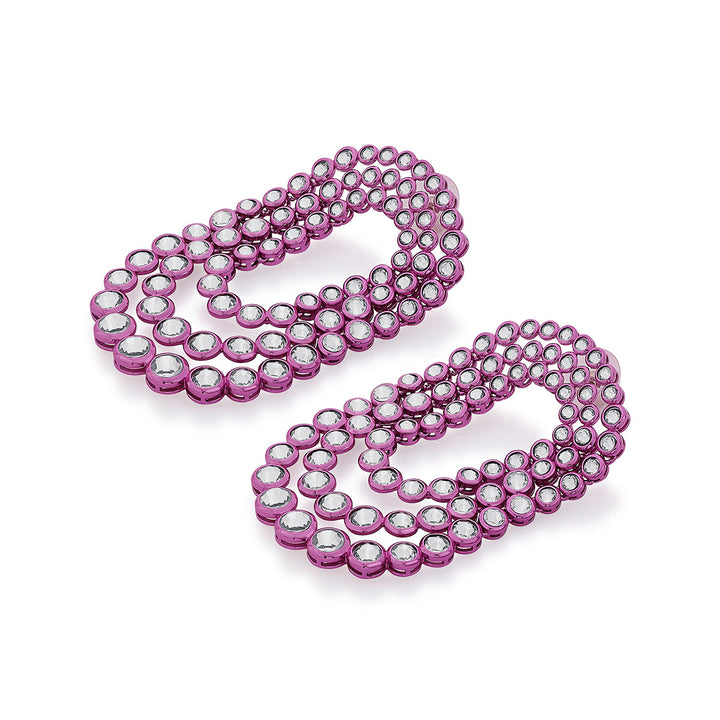 Rani Pink Tri Layered Earrings