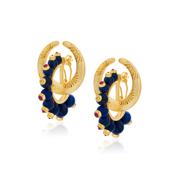 Celestial Lapis Hoops