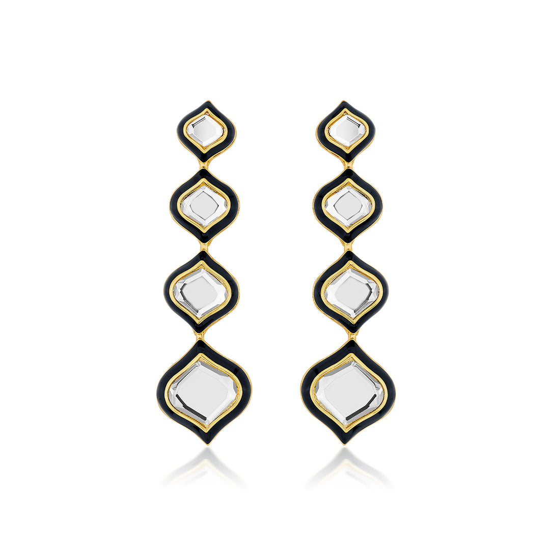 Amina Mirror Minaret Earrings - Isharya | Modern Indian Jewelry