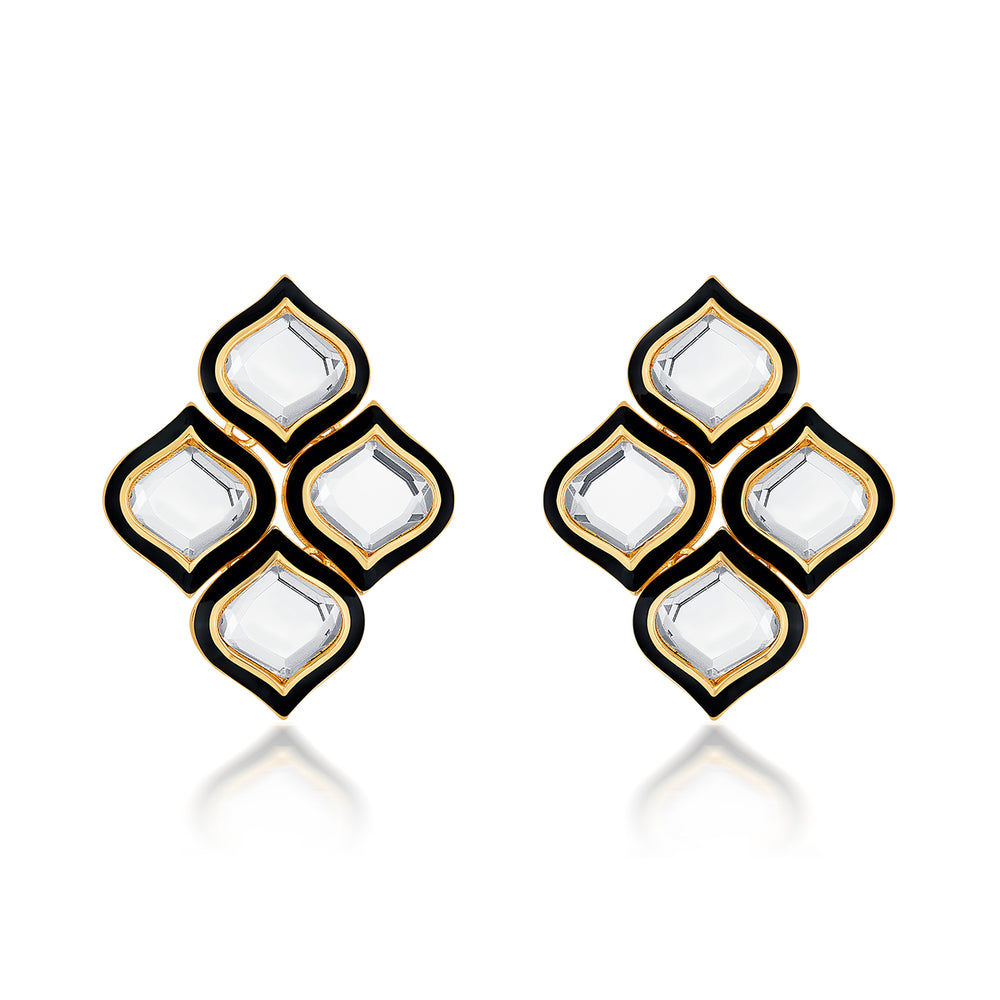 Amina Flower Mirror Stud Earrings